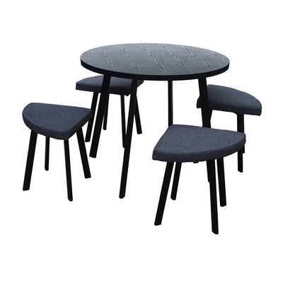 Set Kursi Makan American Grey Black 4 yang dapat disesuaikan Perabotan rumah