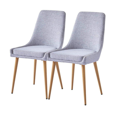 Kursi Samping Ruang Makan Berlapis Tekstil Desain Belakang Ergonomis Putih